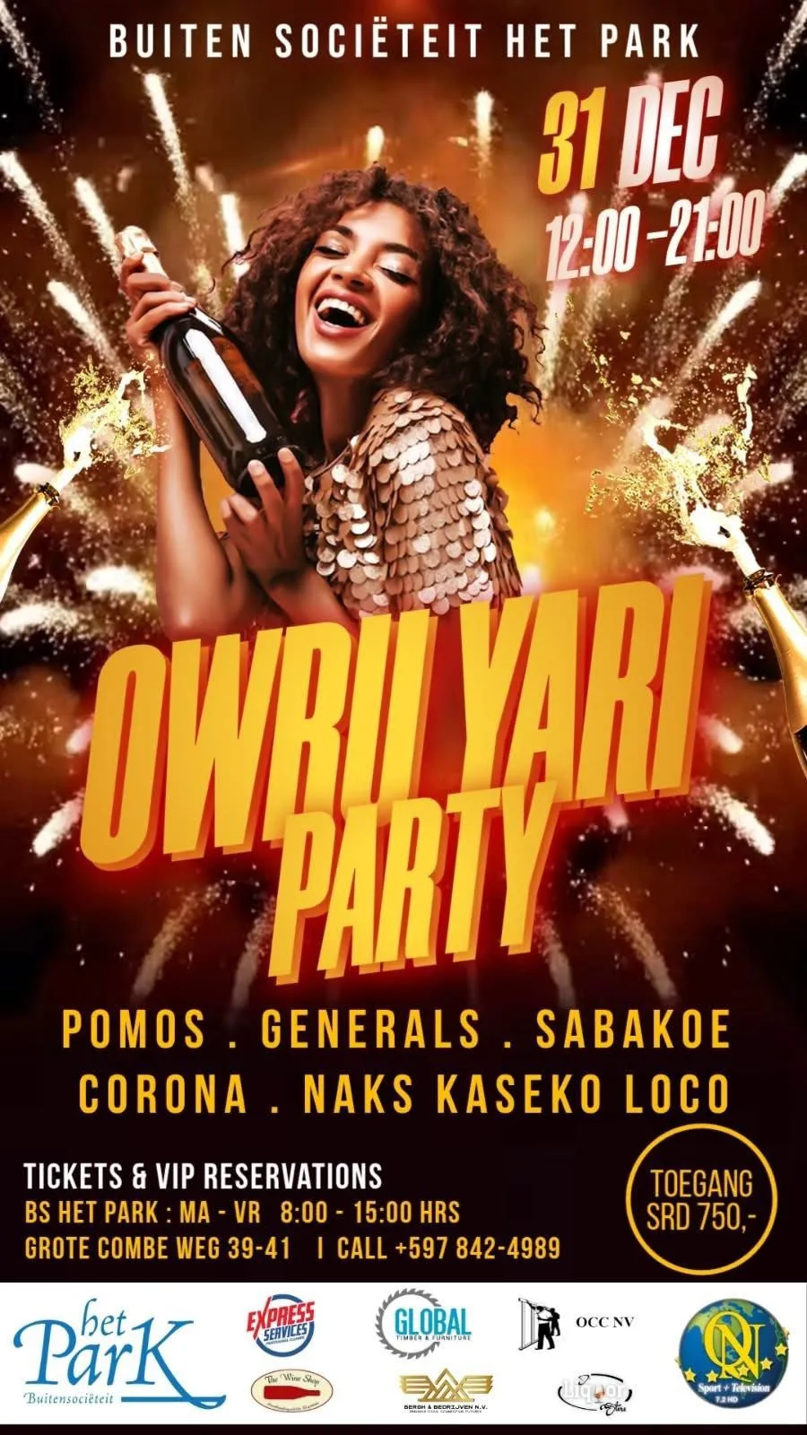 Flyer of Owru Yari Party at Buiten Sociëteit Het Park