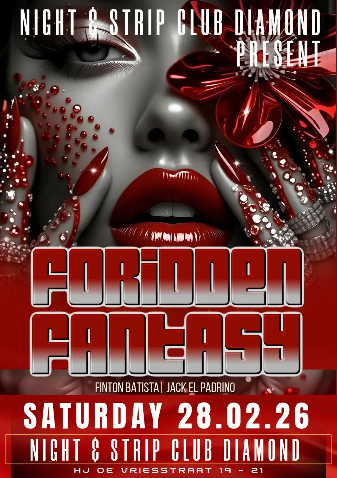 Flyer van FORIDDEN FANTASY bij Night & Strip Club Diamond