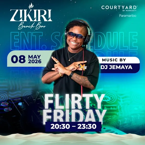 Flyer van FLIRTY FRIDAY bij Zikiri Beach Bar