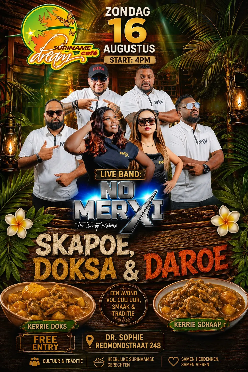 Flyer van Suriname Dream Café bij Suriname Dream Cafe