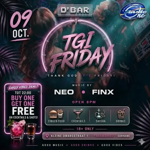 Flyer van TGI FRIDAY bij D'Bar
