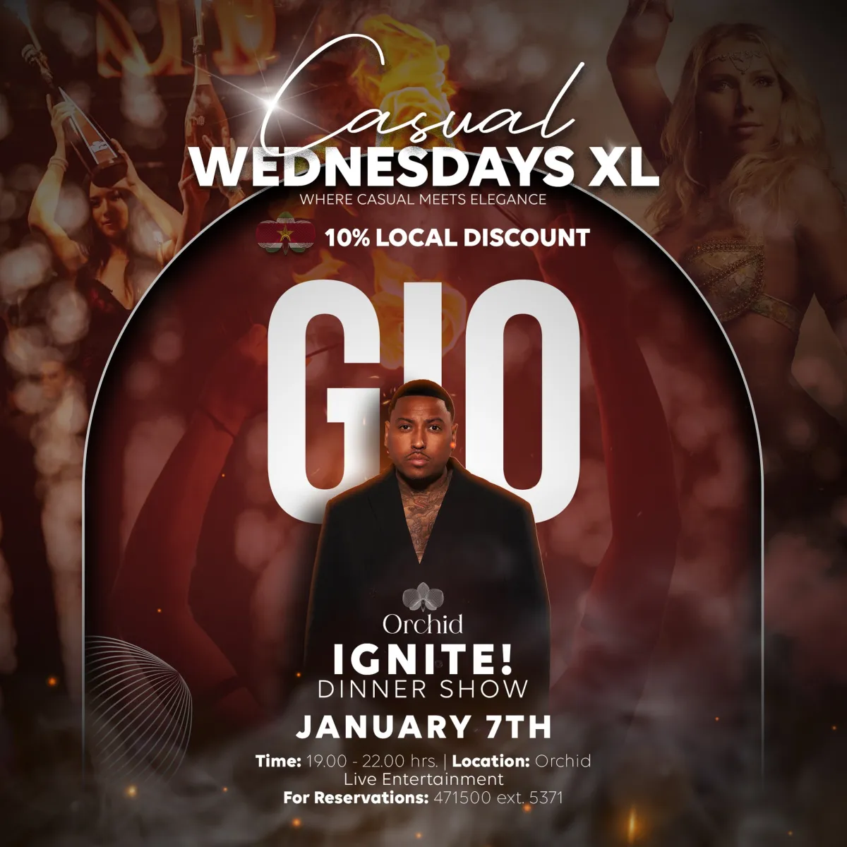 Flyer van Casual Wednesdays XL bij Orchid Live Entertainment