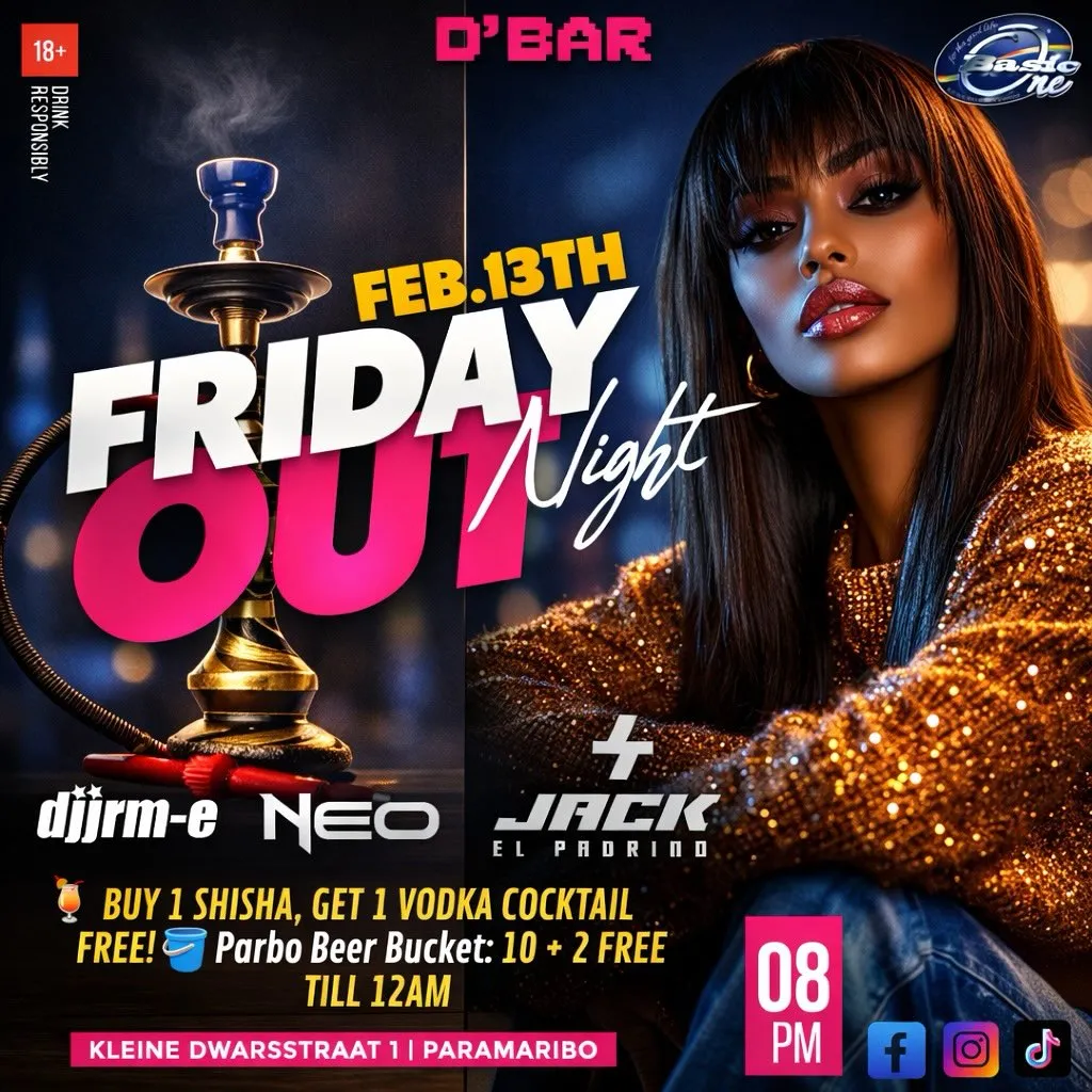 Flyer van Friday Out Night bij D'Bar