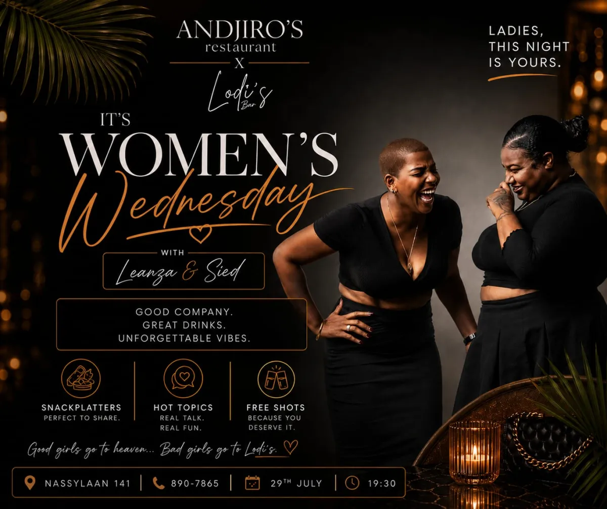 Flyer van Women's Wednesday bij Andjiro's Restaurant