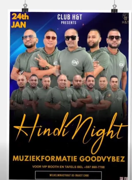 Flyer of Hindi Night at Club H&T