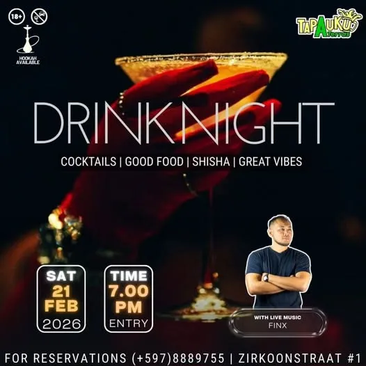 Flyer van Drink Night bij Tap A Uku