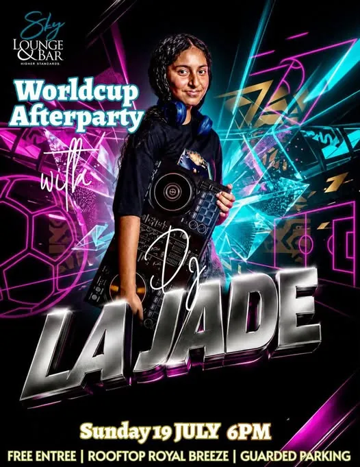 Flyer van Worldcup Afterparty bij Sky Lounge & Bar