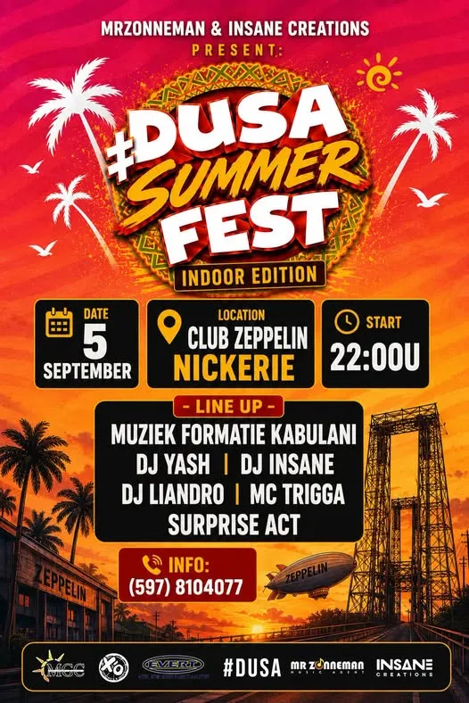 Flyer van #DUSA SUMMER FEST bij Club Zeppelin