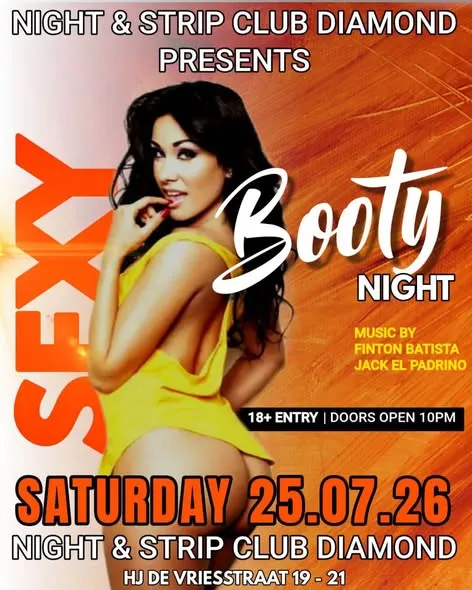 Flyer of Booty Night at Night & Strip Club Diamond