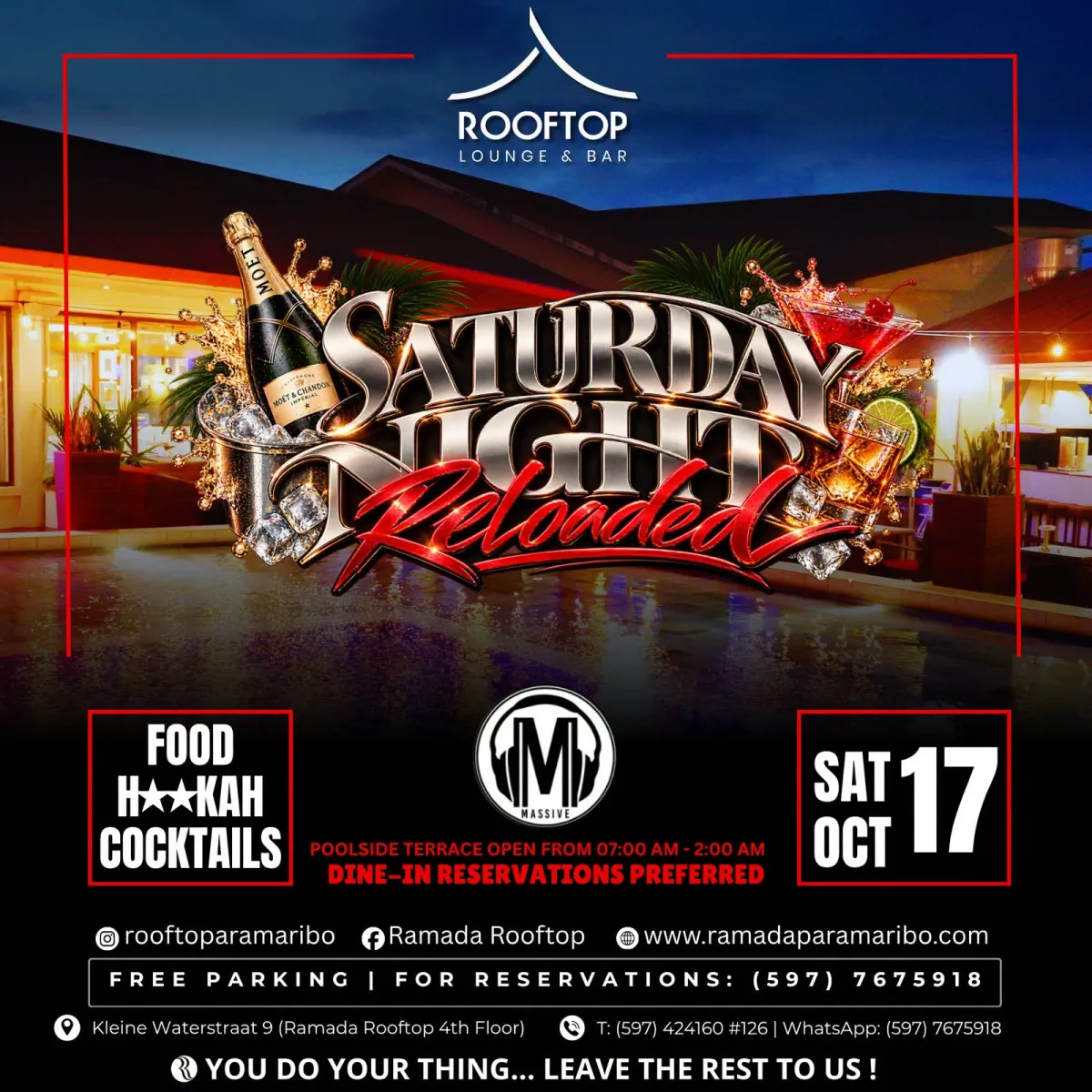 Flyer of SATURDAY NIGHT Reloaded at Ramada Rooftop