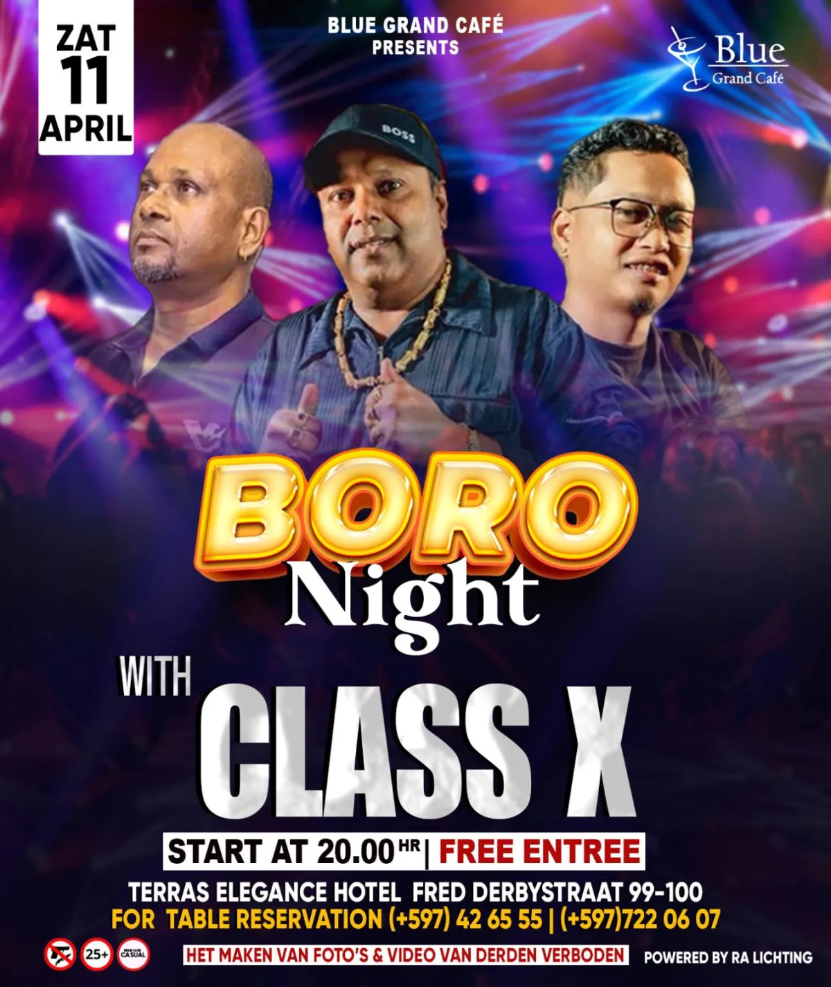 Flyer van Boro Night bij Blue Grand Café