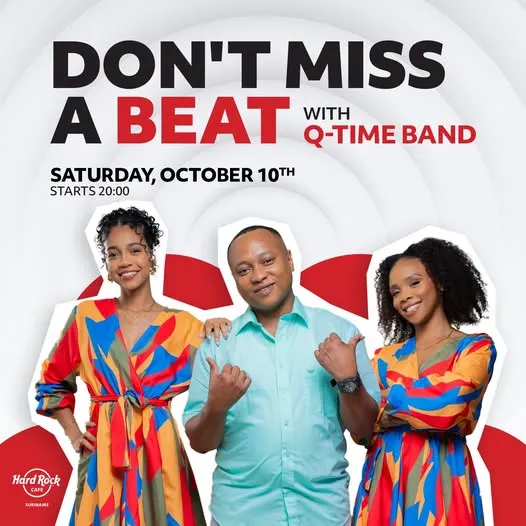 Flyer of DON'T MISS A BEAT at Hard Rock Cafe Suriname