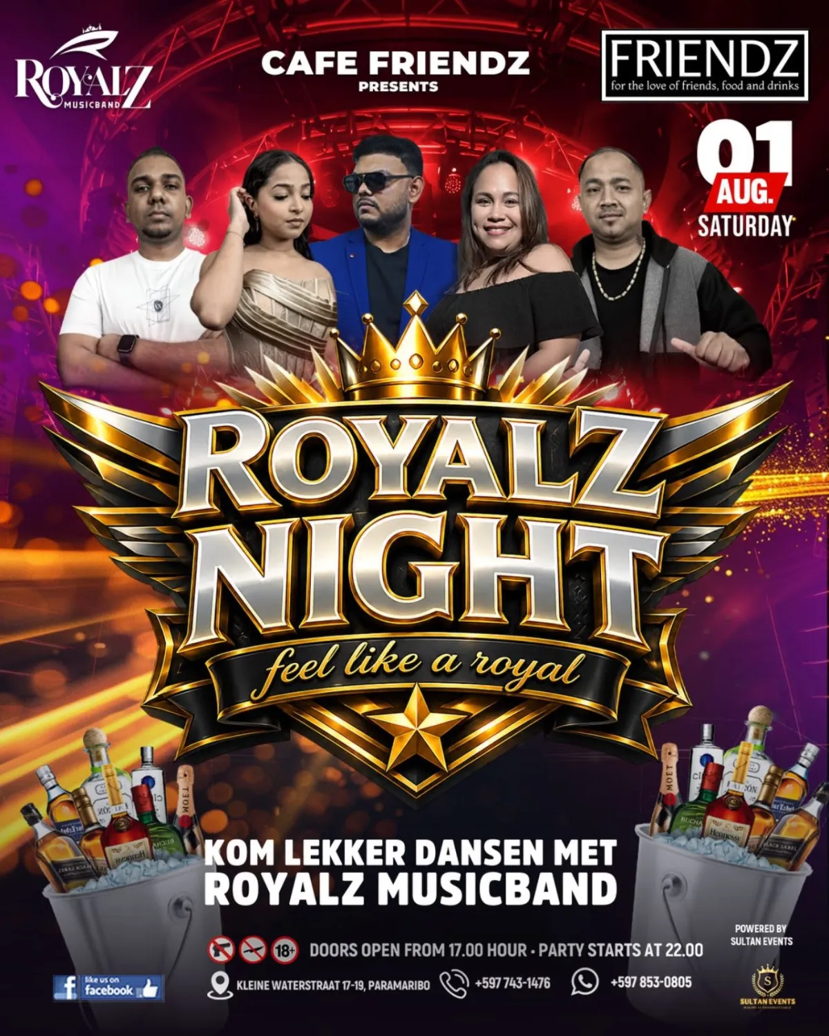 Flyer van ROYALZ NIGHT bij Cafe Friendz