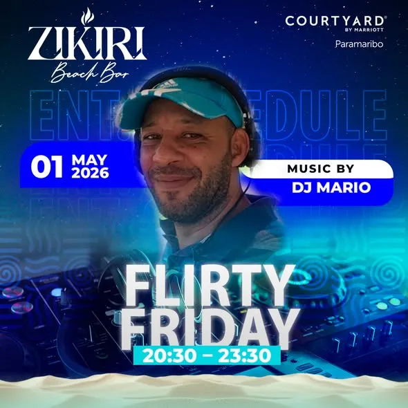 Flyer van Flirty Friday bij Zikiri Beach Bar