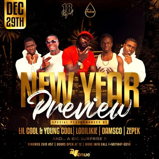 Flyer van New Year Preview bij D Venue