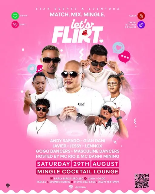 Flyer van Let's FLIRT. bij Mingle Cocktail Lounge