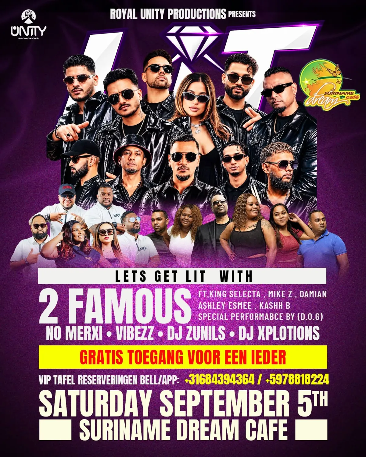 Flyer van LET'S GET LIT bij Suriname Dream Cafe