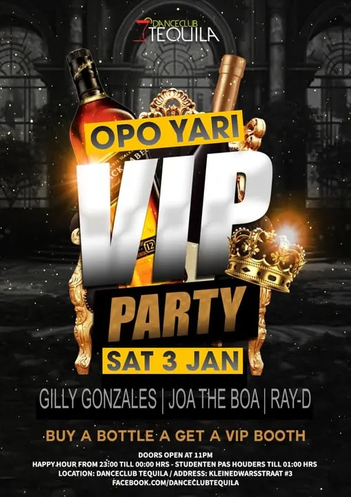 Flyer of Opo Yari VIP Party at Danceclub Tequila
