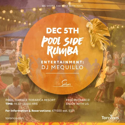 Flyer van Pool Side Rumba bij Torarica