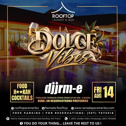 Flyer van LA DOLCE VIBES bij Ramada Rooftop