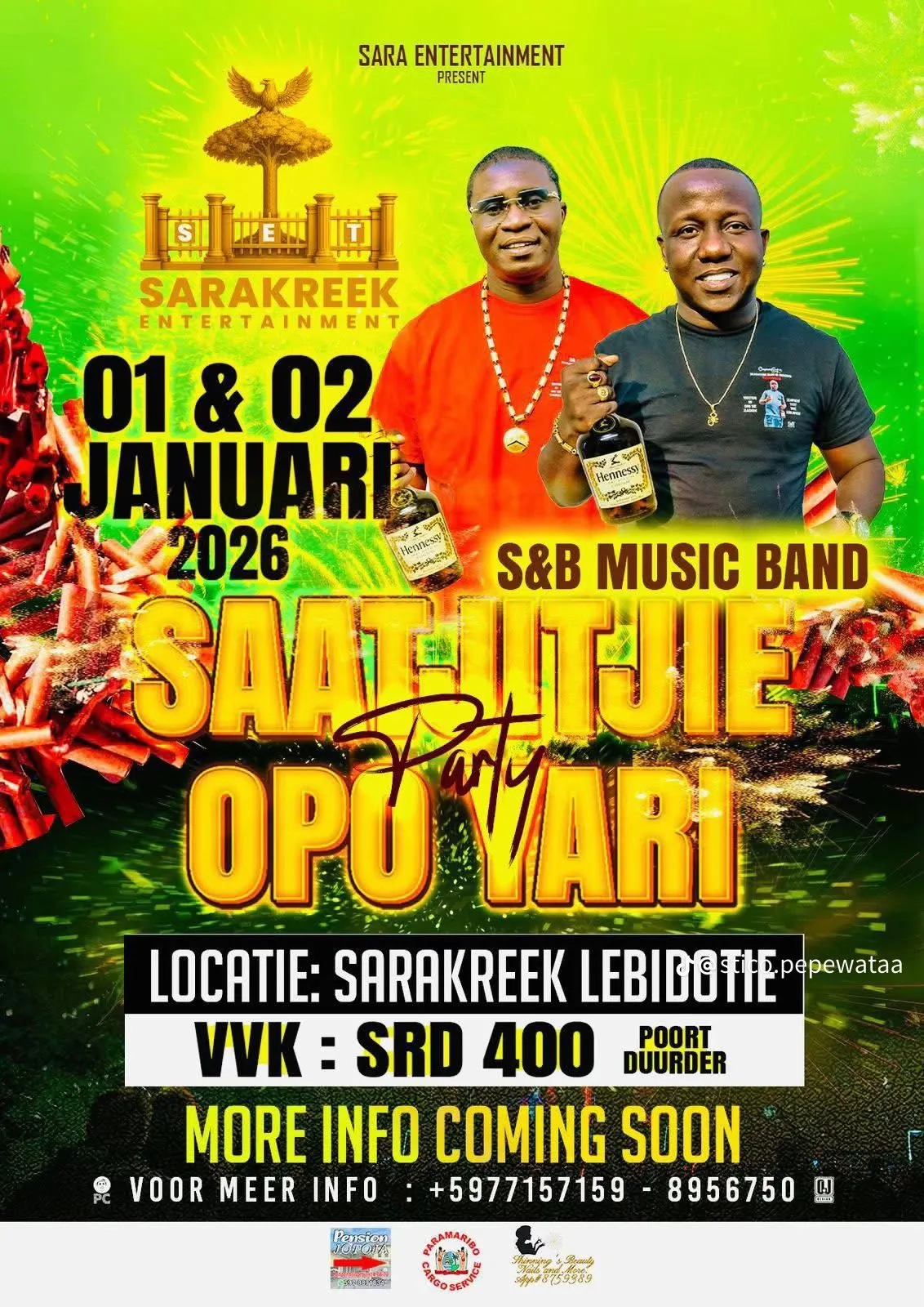 Flyer van Saat Uitjie Opo Yari bij Sarakreek Lebidoti