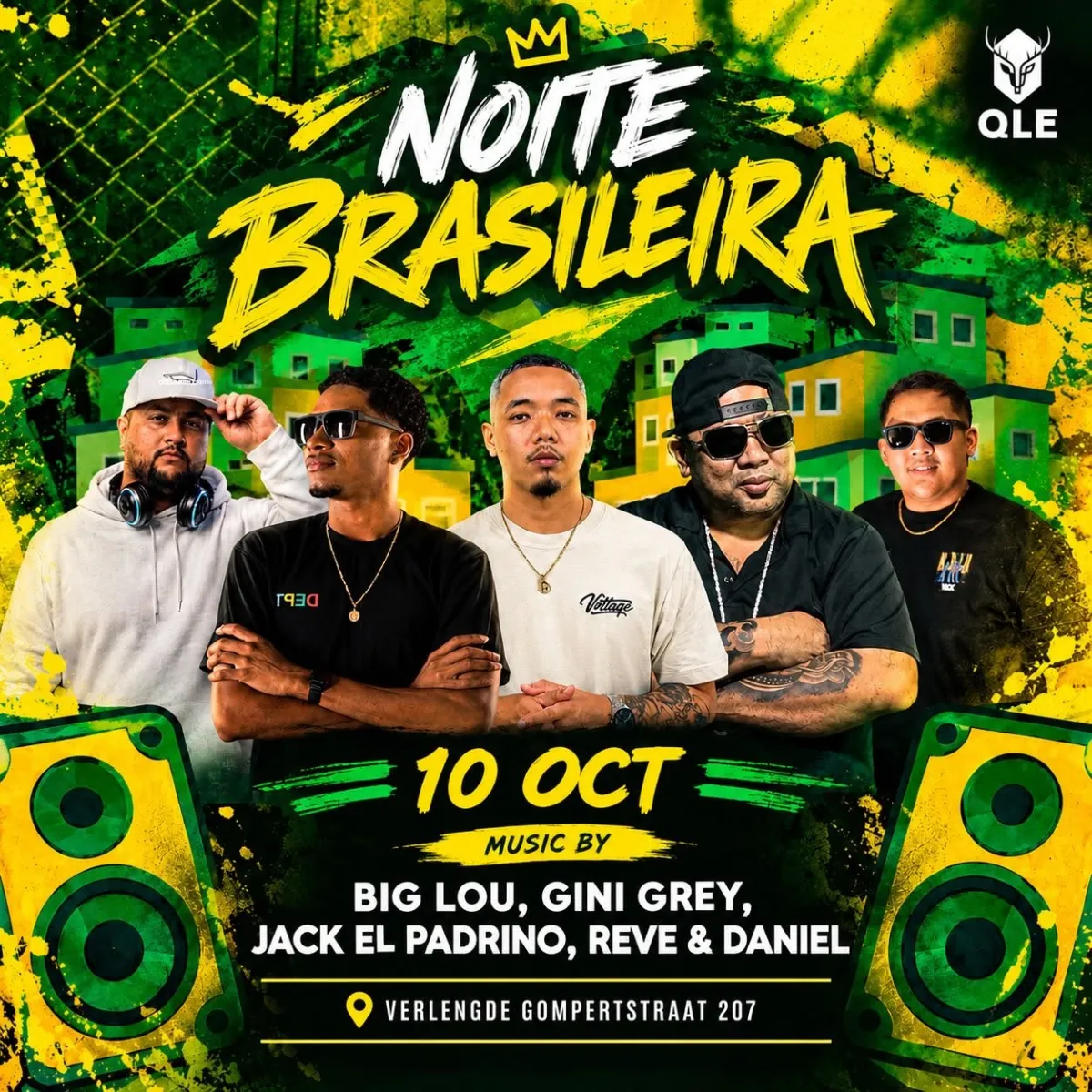 Flyer van Noite Brasileira bij QLE