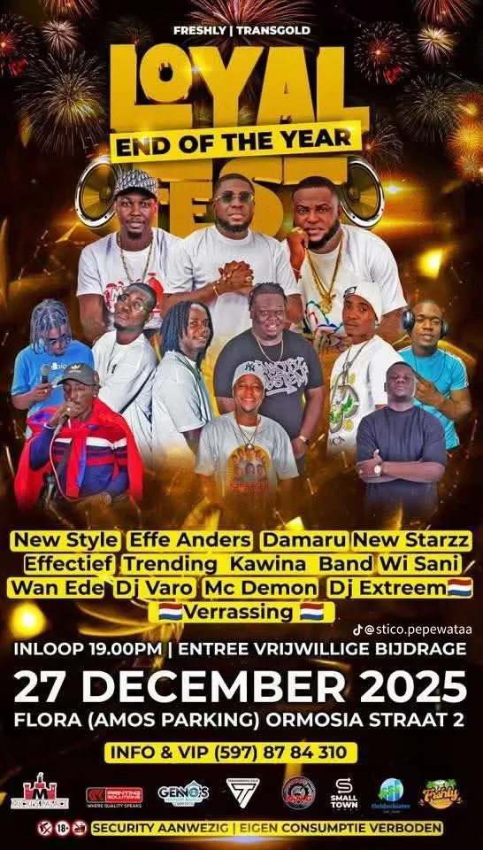 Flyer of Loyal End of the Year Fest at Flora (Amos Parking)