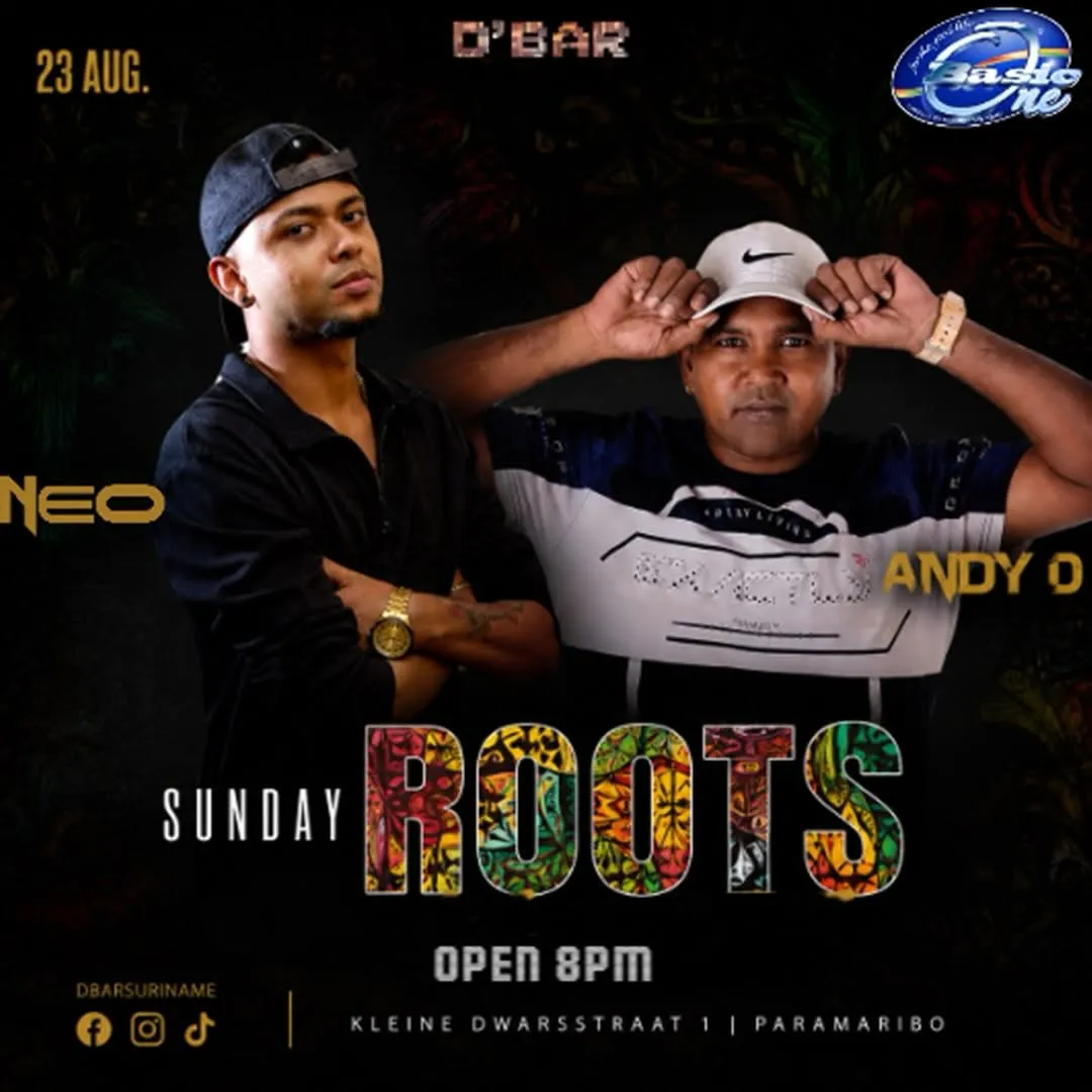 Flyer van SUNDAY ROOTS bij D'Bar