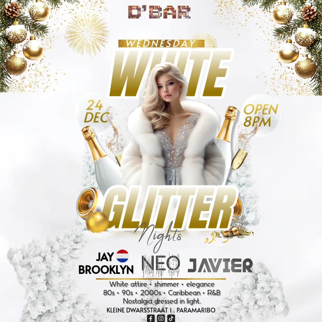 Flyer van White Glitter Nights bij D'Bar