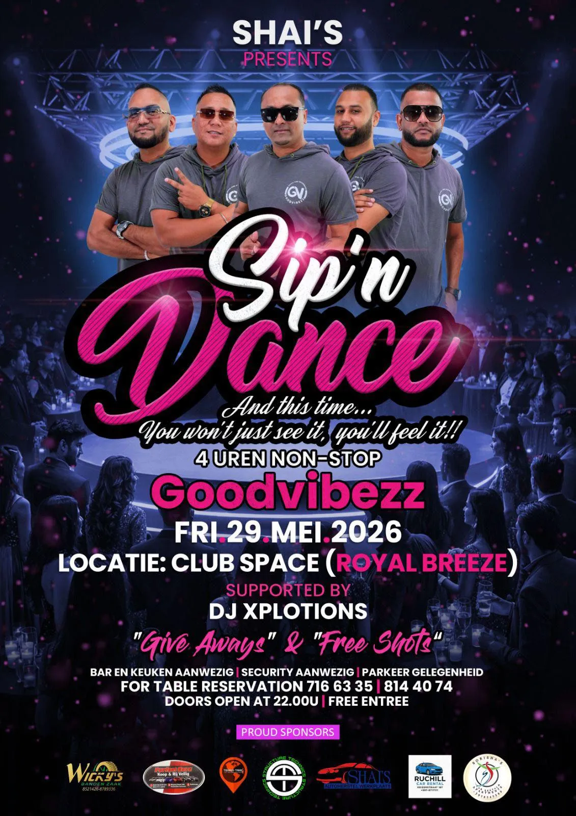 Flyer van Sip'n Dance bij Royal Breeze (Club Space)