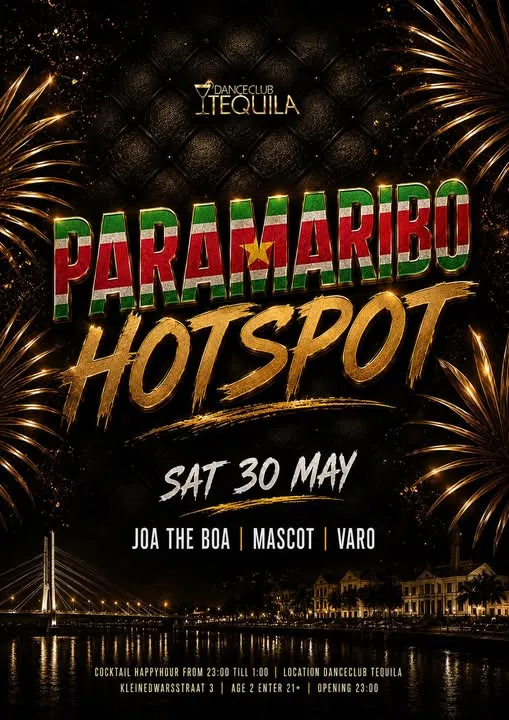 Flyer of PARAMARIBO HOTSPOT at Danceclub Tequila