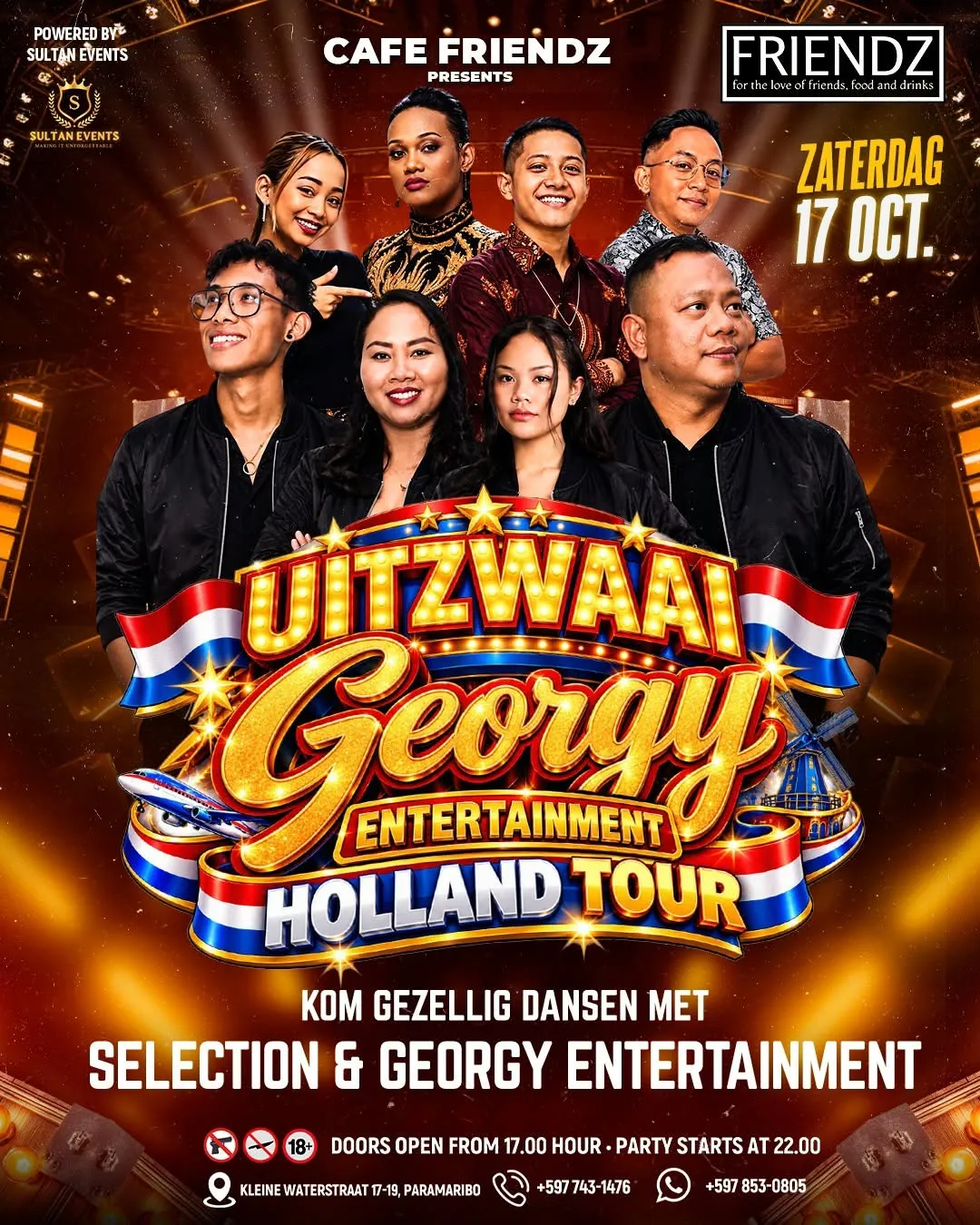 Flyer of UITZWAAI GEORGY ENTERTAINMENT HOLLAND TOUR at Cafe Friendz