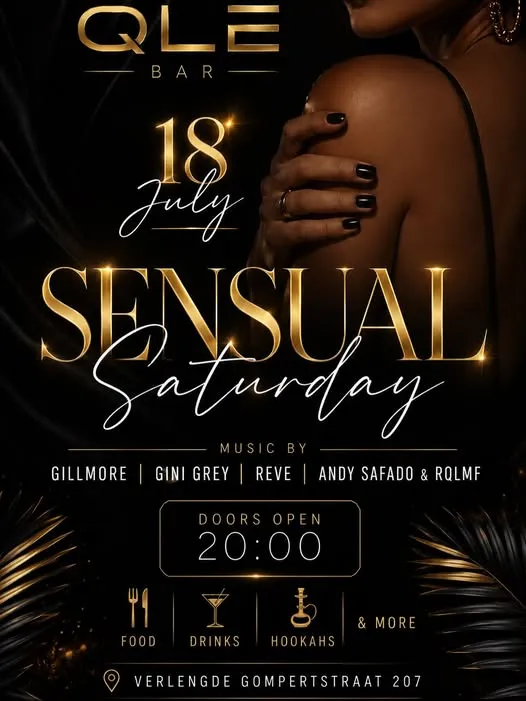Flyer van SENSUAL SATURDAY bij QLE