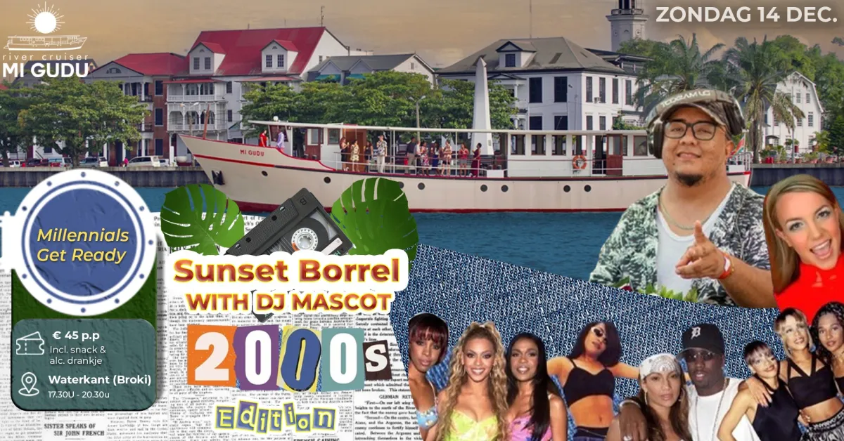 Flyer van Sunset Borrel with DJ Mascot bij Broki