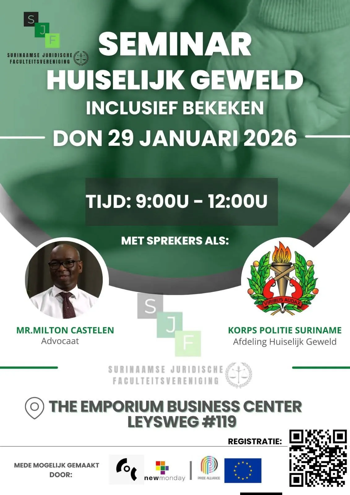 Flyer van Seminar Huiselijk Geweld bij The Emporium Business Center