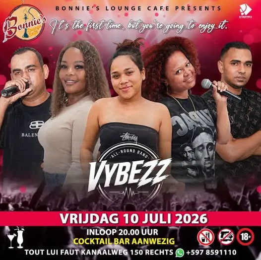 Flyer of VYBEZZ - All-Round Band at Bonnie's Lounge Cafe