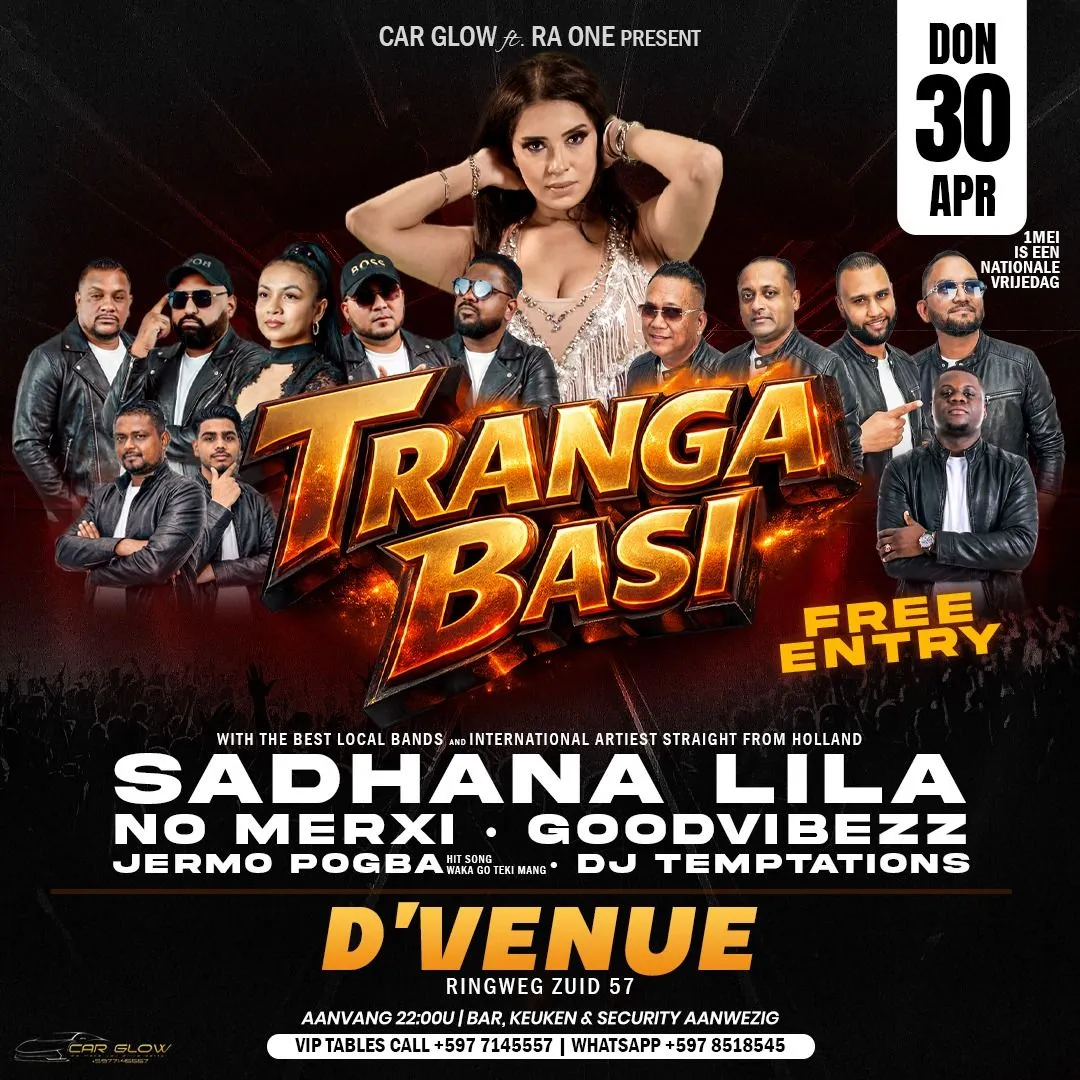 Flyer van Tranga Basi bij D Venue