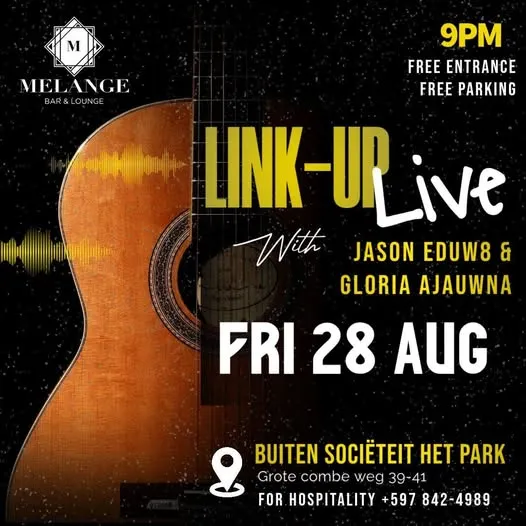 Flyer van LINK-UP Live bij Buiten Sociëteit Het Park