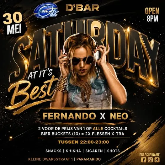 Flyer van SATURDAY AT IT'S BEST bij D'Bar