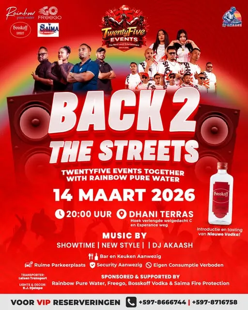 Flyer van BACK 2 THE STREETS bij Dhani Terras