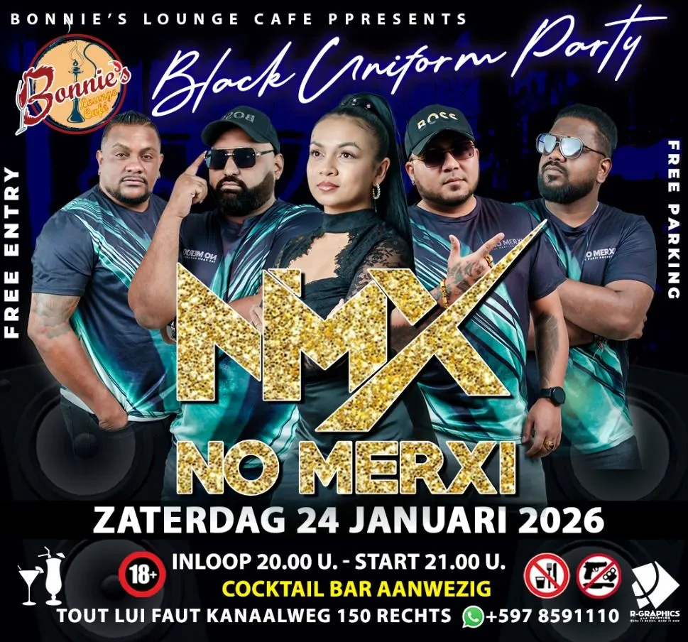 Flyer van Black Uniform Party bij Bonnie's Lounge Cafe