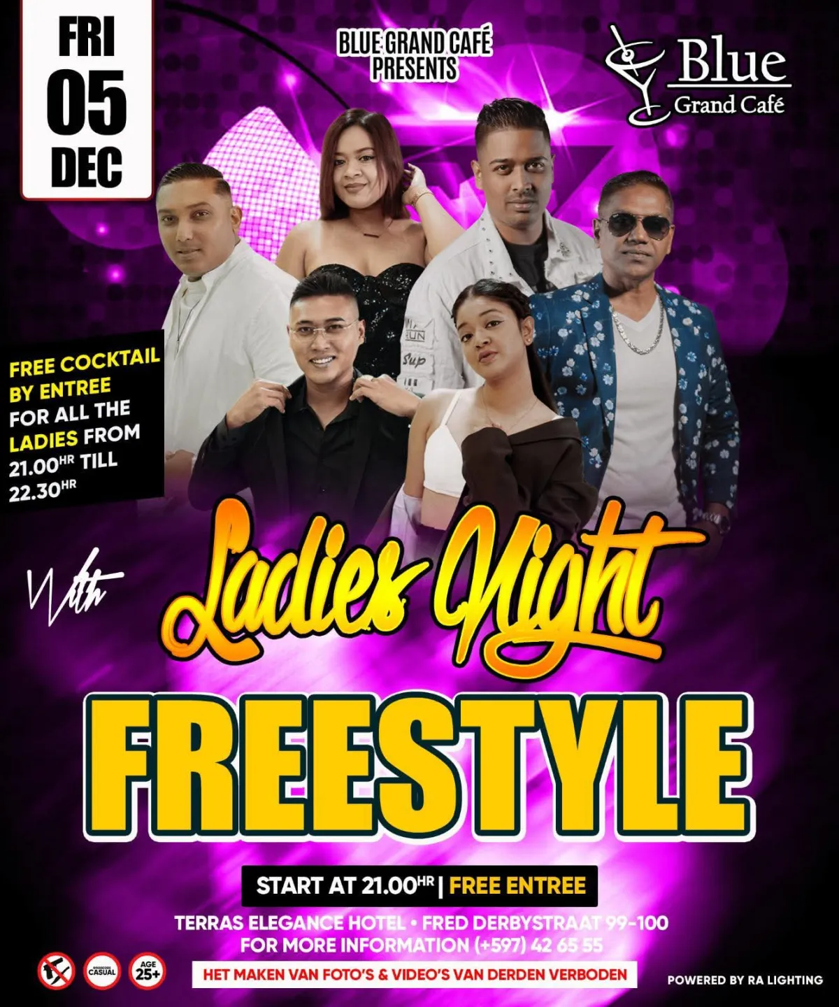 Flyer of Ladies Night Freestyle at Blue Grand Café