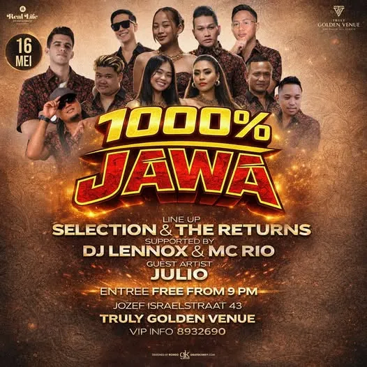 Flyer of 1000% JAWA at Truly Golden Venue